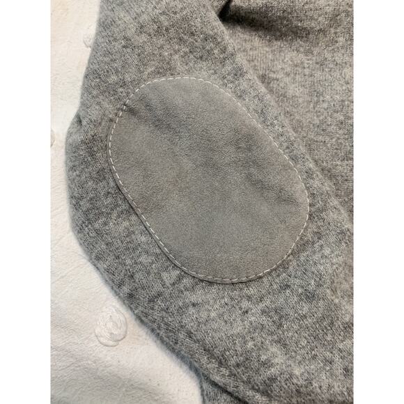 Vintage Paul Fourticq Export L Wool Gray Cardigan Elbow Patches Grandpa French - Picture 6 of 10